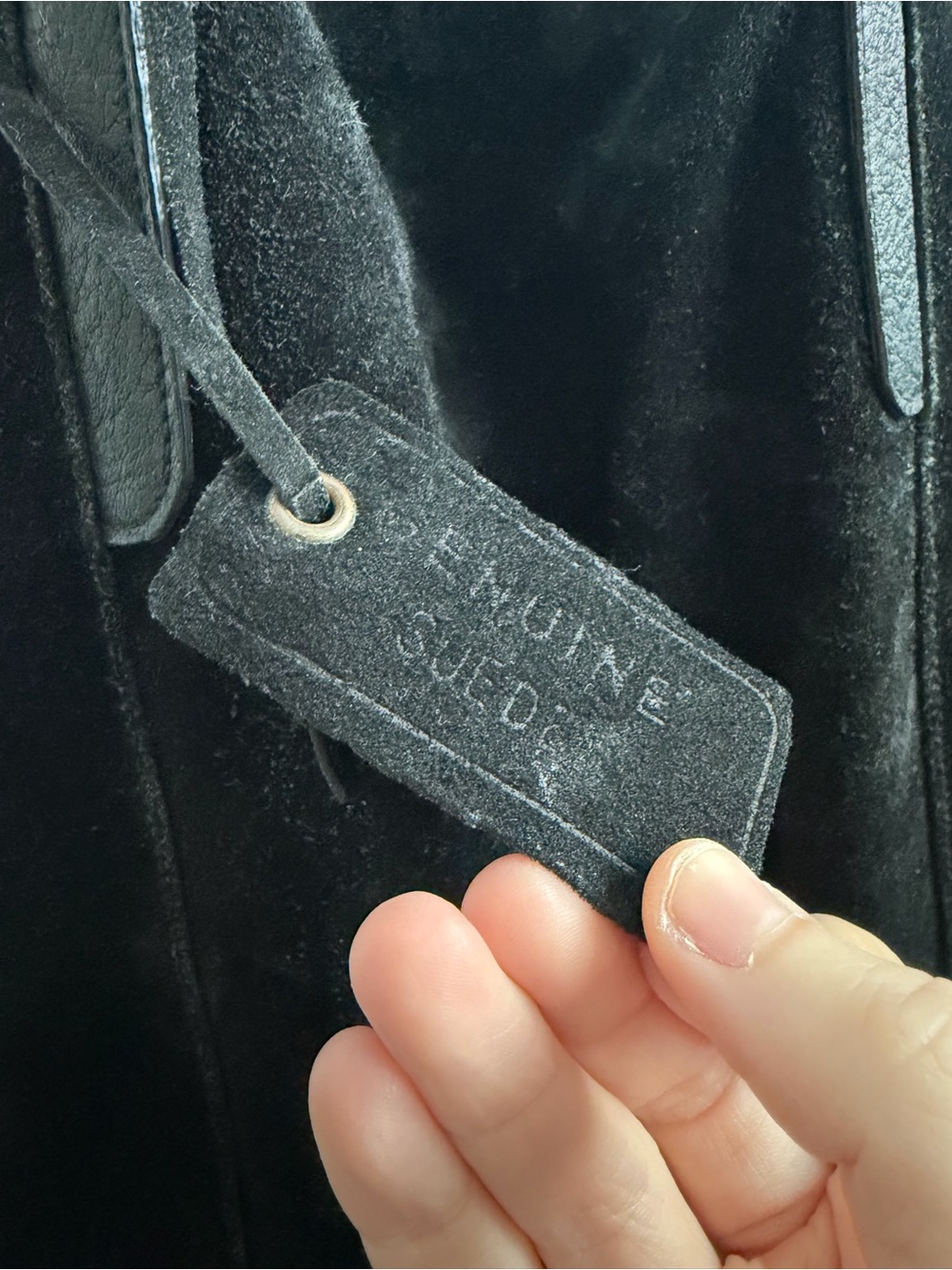Merona Black Suede Tote Bag - Picture 2 of 5